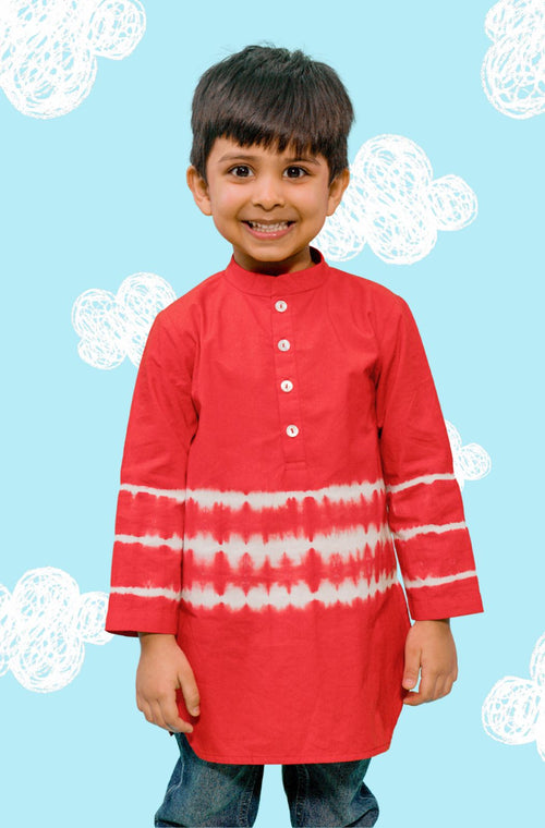 Breezy Lines Kurta - Red