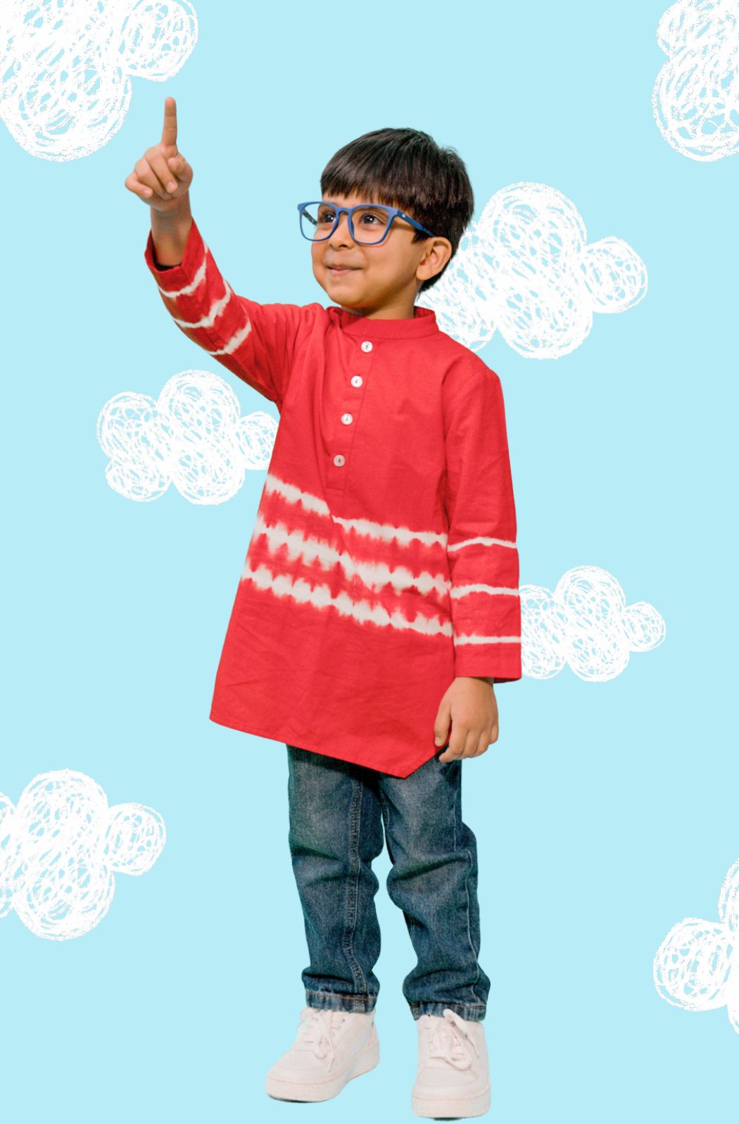 Breezy Lines Kurta - Red