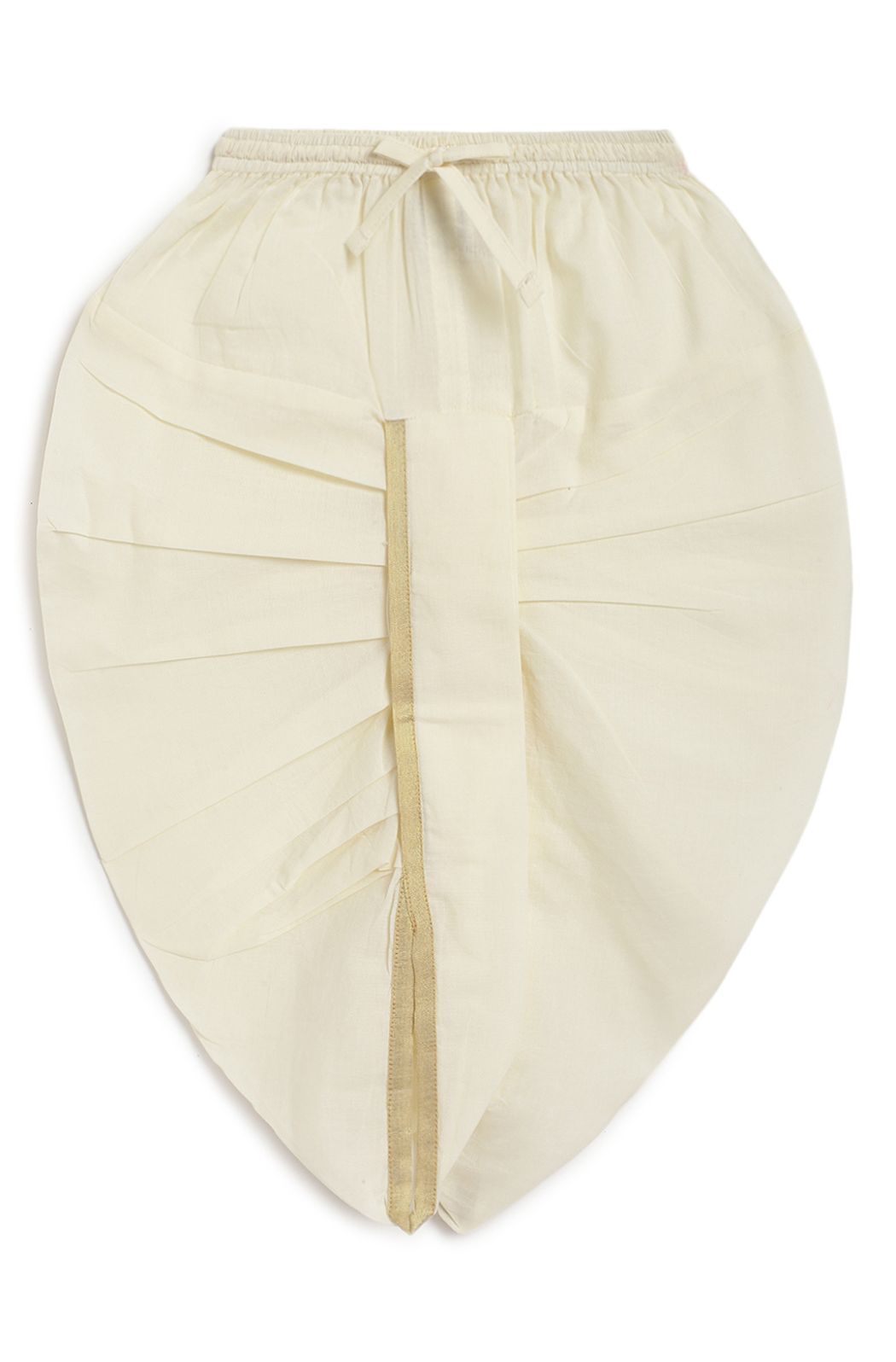 Solid Cambric Dhoti - Cream