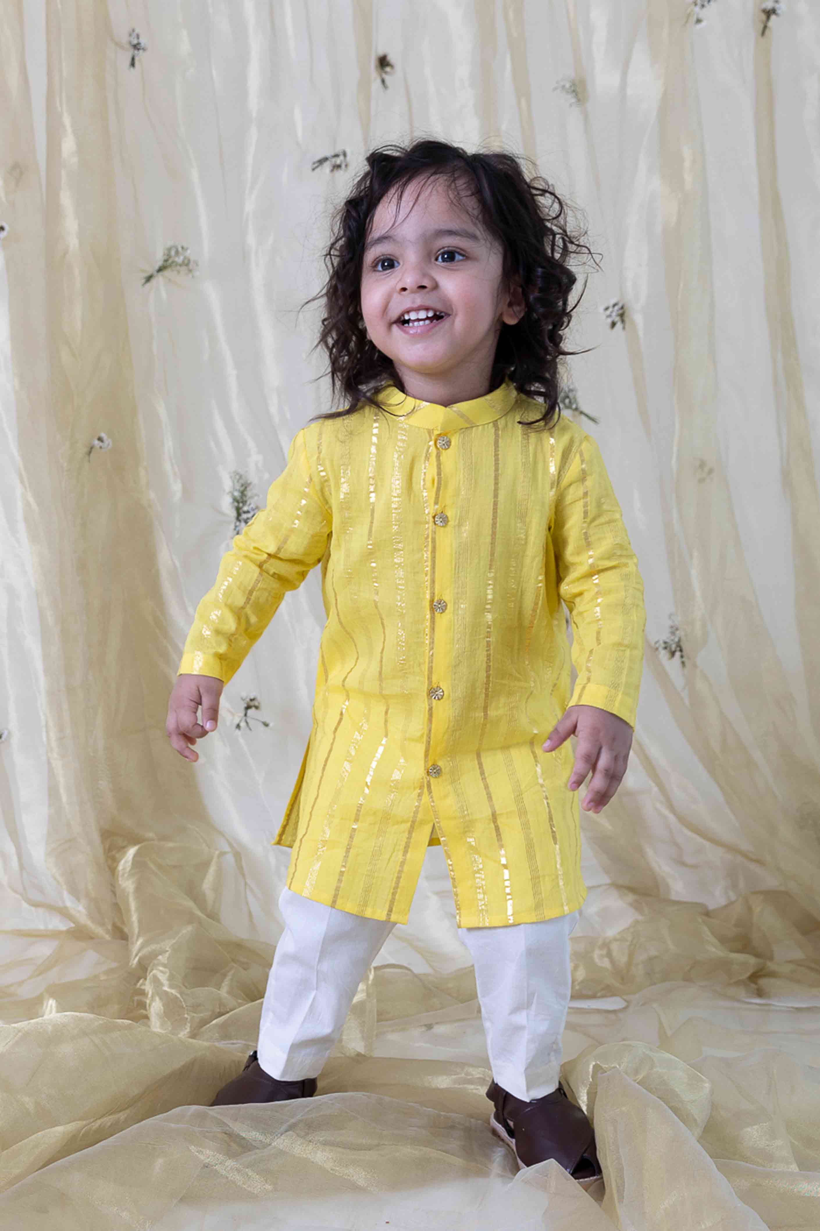 Yellow kurta pajama for best sale baby boy