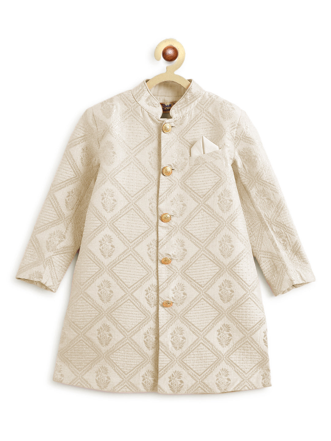 Khwabeeda Brocade Sherwani Set - Cream