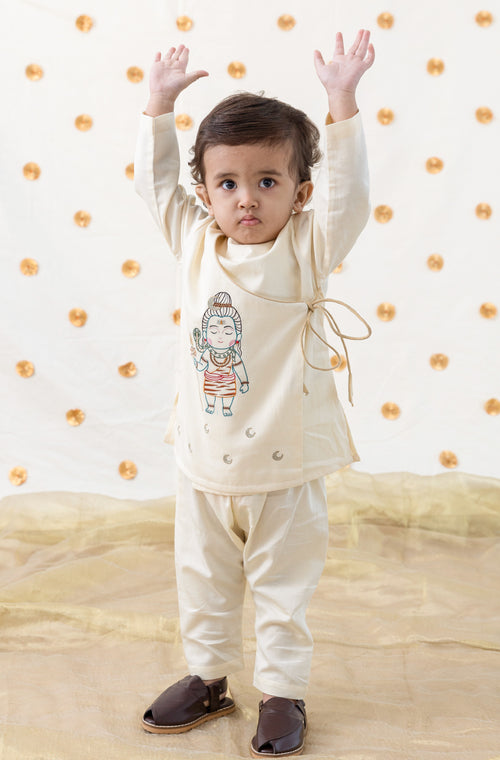 Shiv Baby Kurta Pyjama Set - Cream