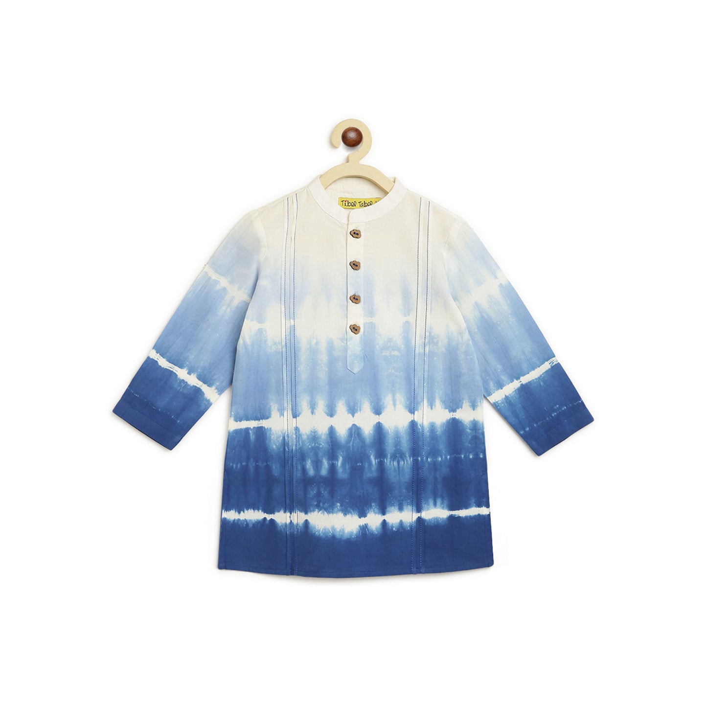 Buy Boys Blue Shibori Kurta by Tiber Taber Kids