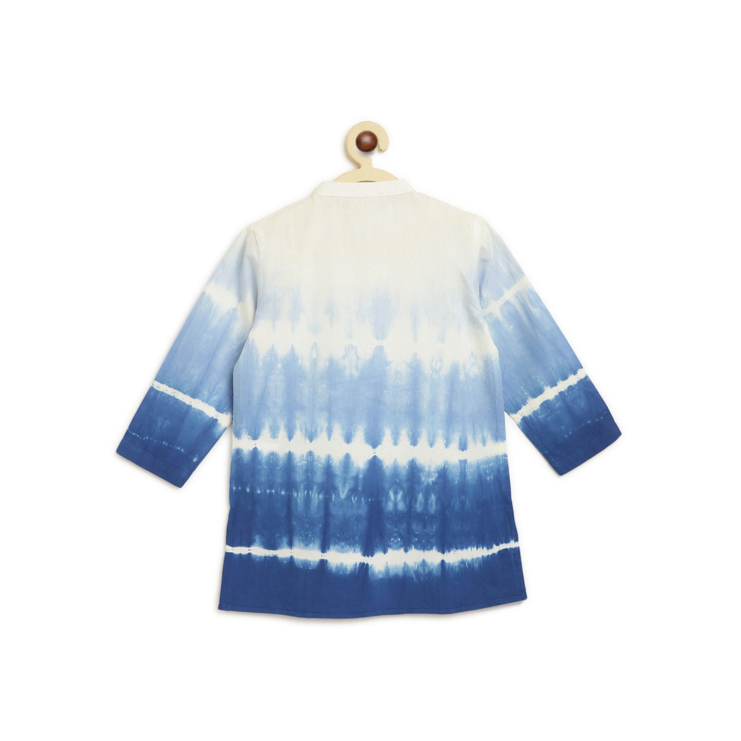 Shop Boys Blue Shibori Kurta by Tiber Taber Kids