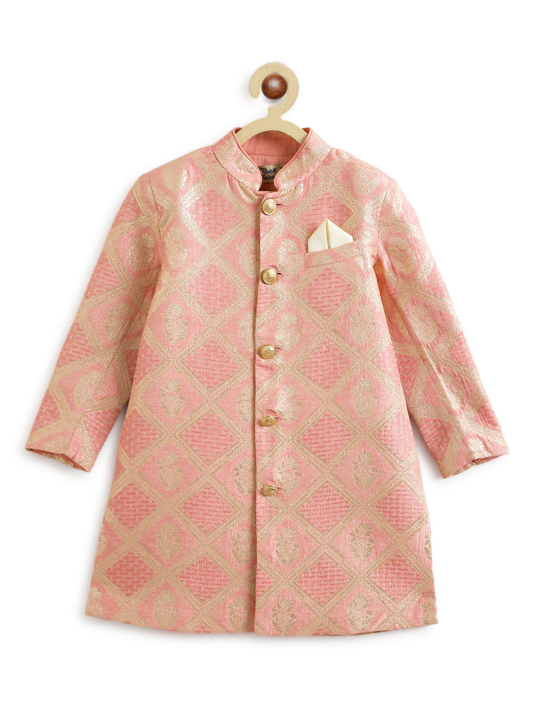 Khwabeeda Brocade Sherwani Set -Pink