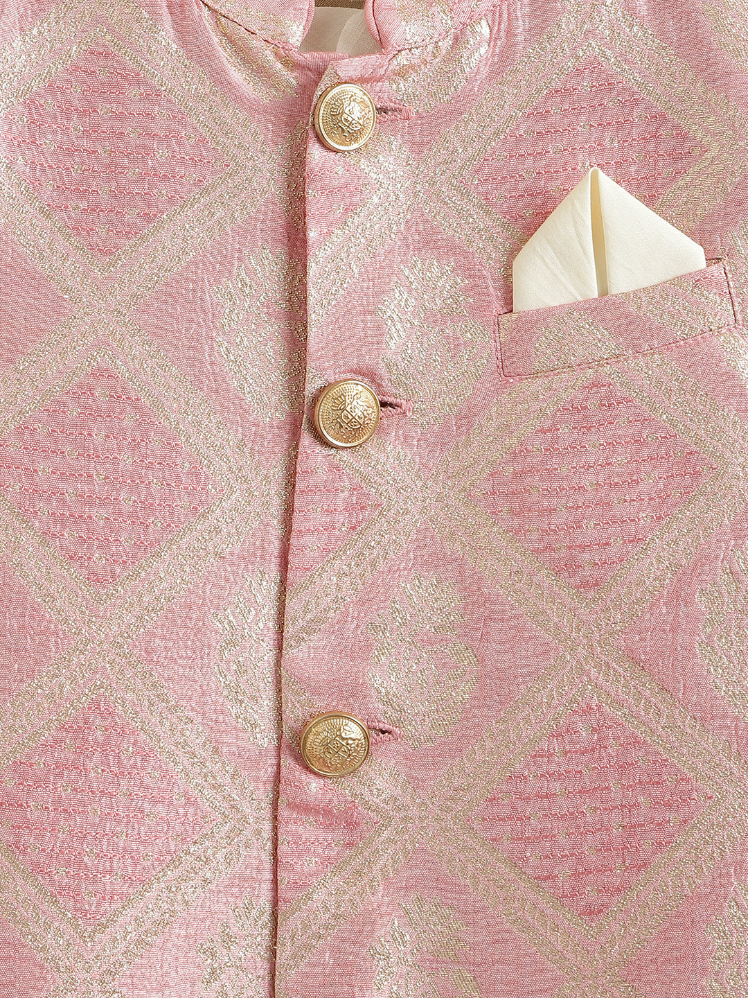 Khwabeeda Brocade Sherwani Set -Pink