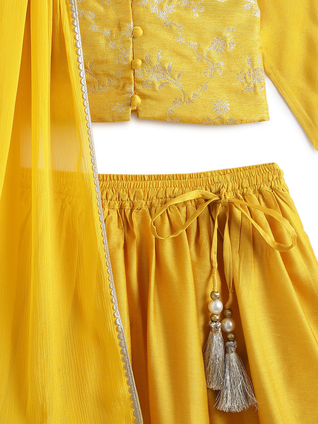 Noor Brocade Lehenga Set - Yellow