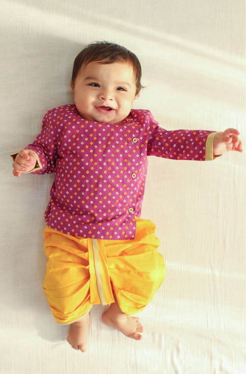 Mini Bandhani Dhoti Set