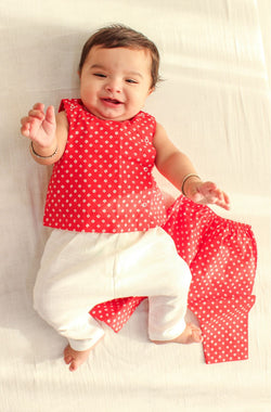 Bandhani Baby Jhabla Set