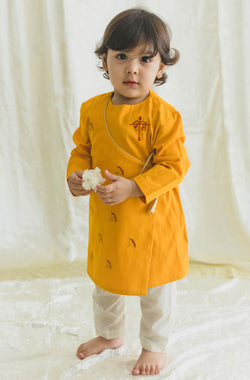 Jai Shri Ram Kurta Pyjama Set - Yellow