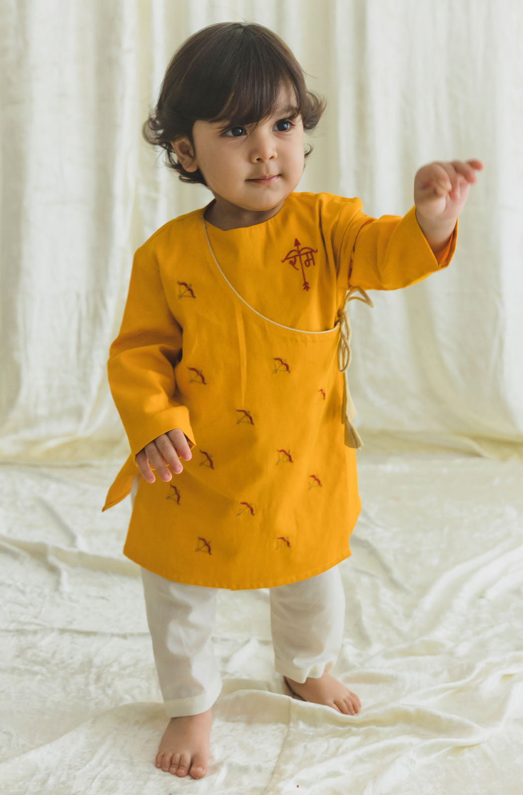 Jai Shri Ram Kurta Pyjama Set - Yellow