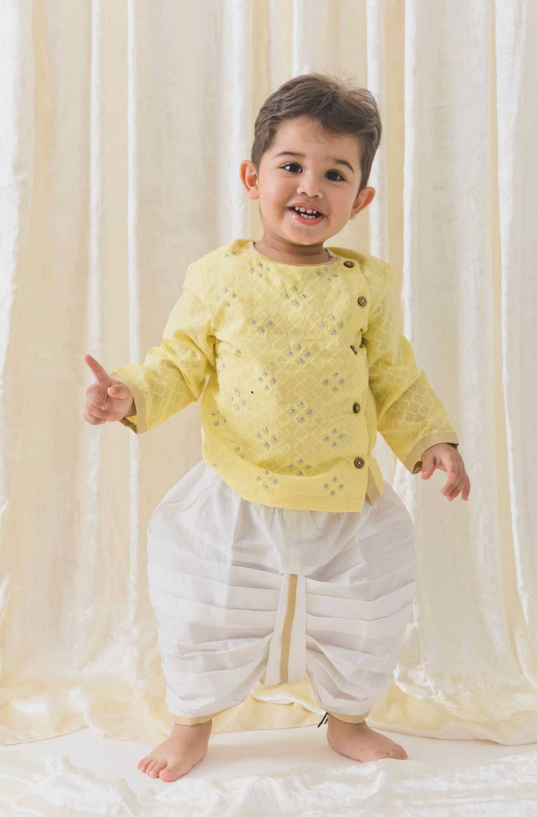 Desi Boys Dhoti Kurta Set - Yellow