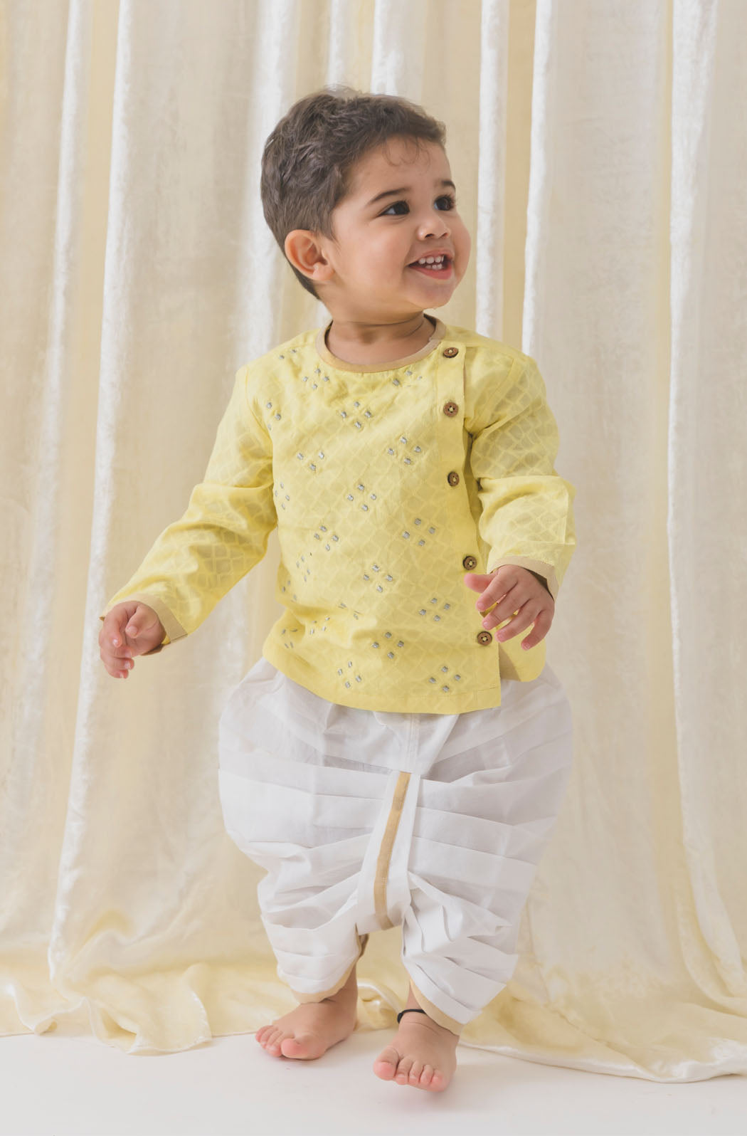 Desi Boys Dhoti Kurta Set - Yellow