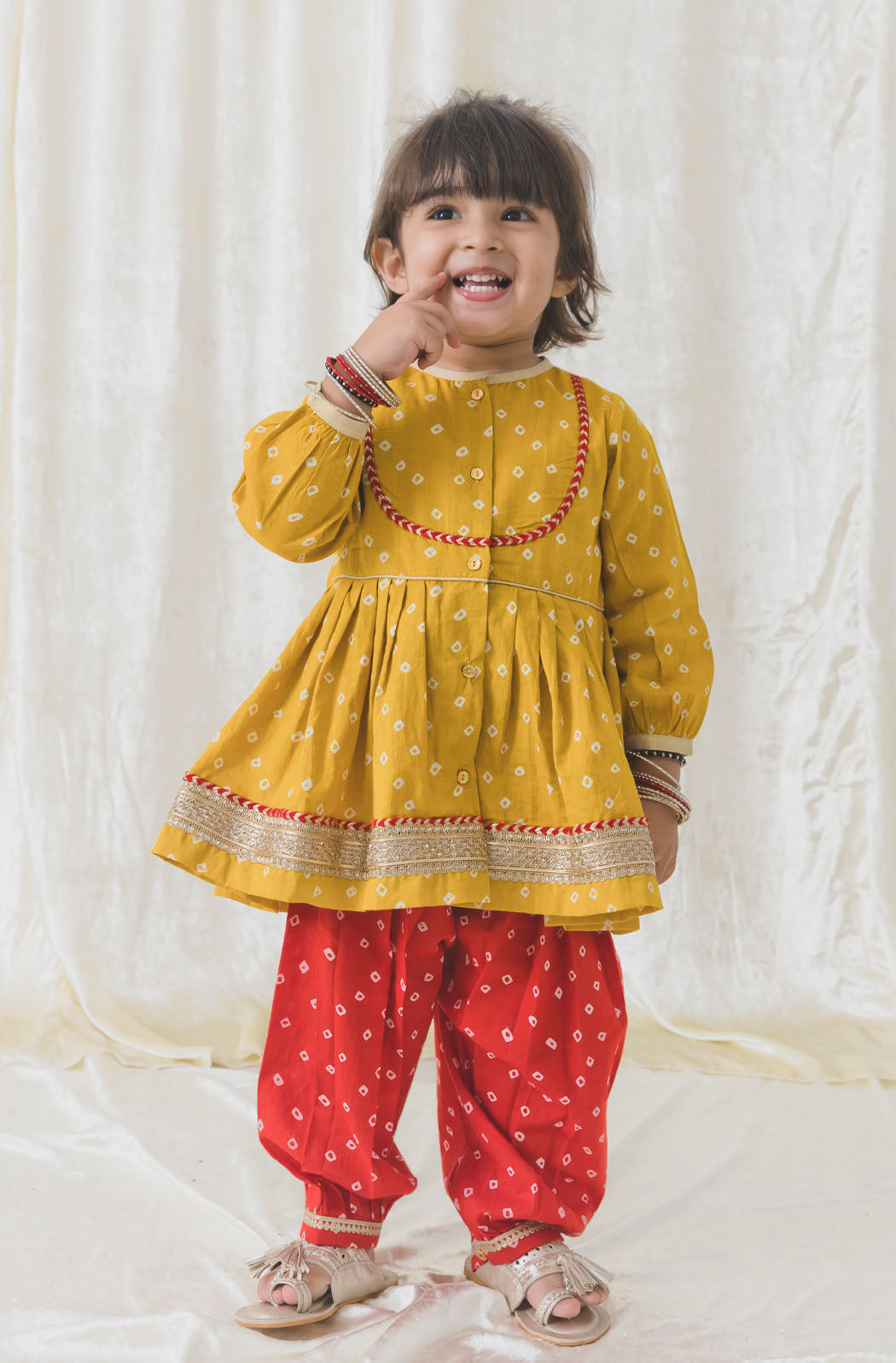 Baby Bandhani Twirl - Yellow