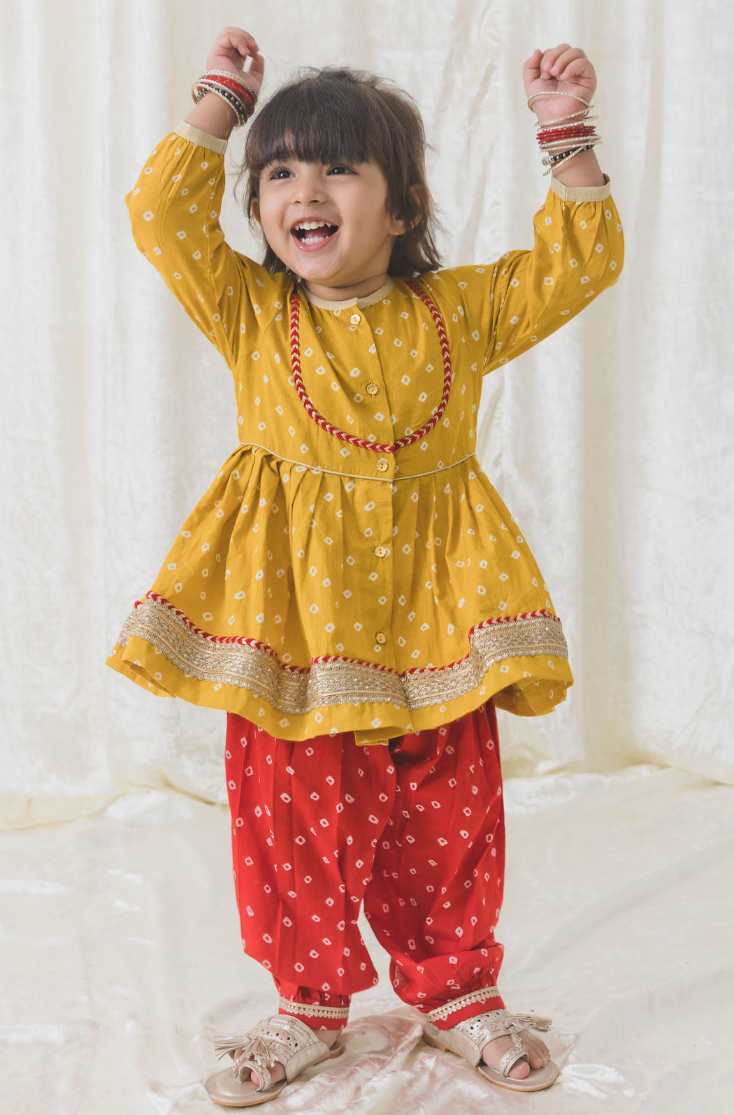 Baby Bandhani Twirl - Yellow – Tiber Taber Kids