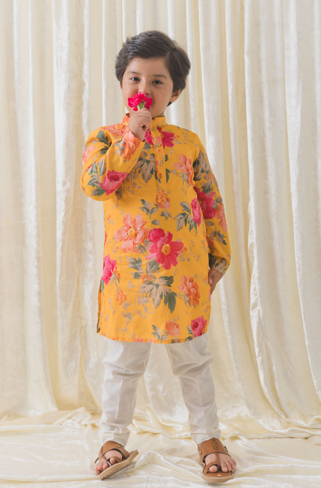 Budding Hero Kurta Pyjama Set - Yellow