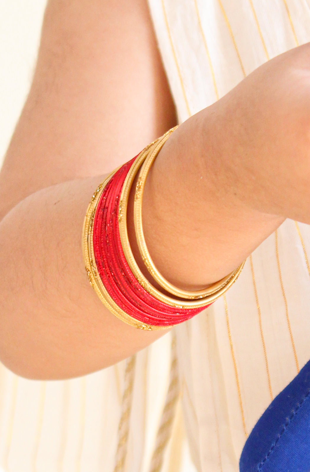 Royal Red Golden Shine Bangles