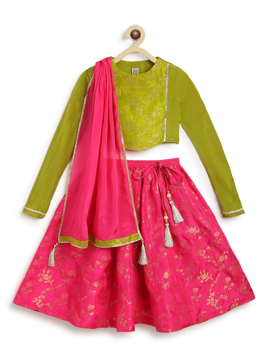 Blossom Glow Lehenga Set - Green