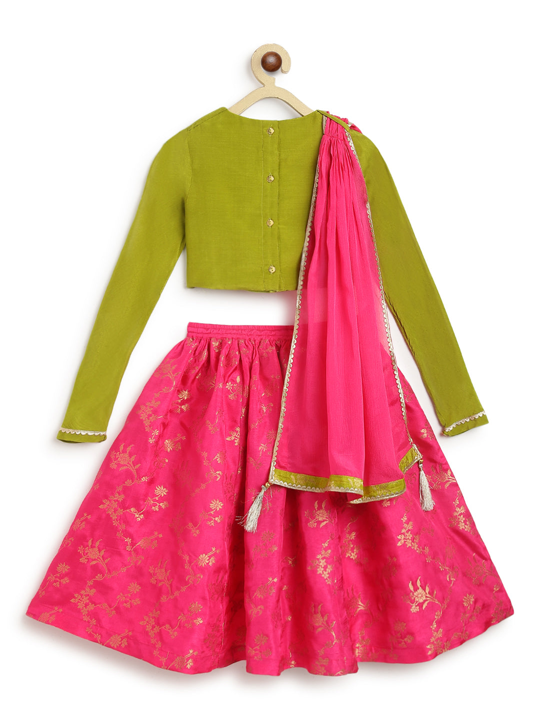 Blossom Glow Lehenga Set - Green