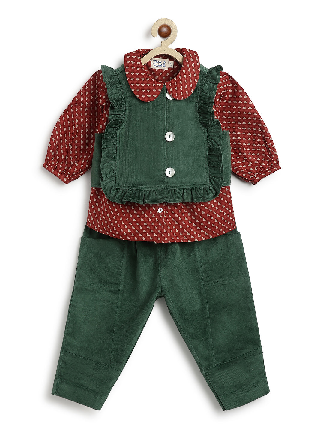 Elf Princess Jacket Set Red & Green