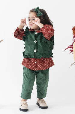 Elf Princess Jacket Set Red & Green