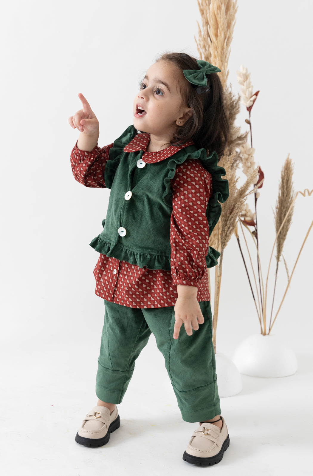 Elf Princess Jacket Set Red & Green