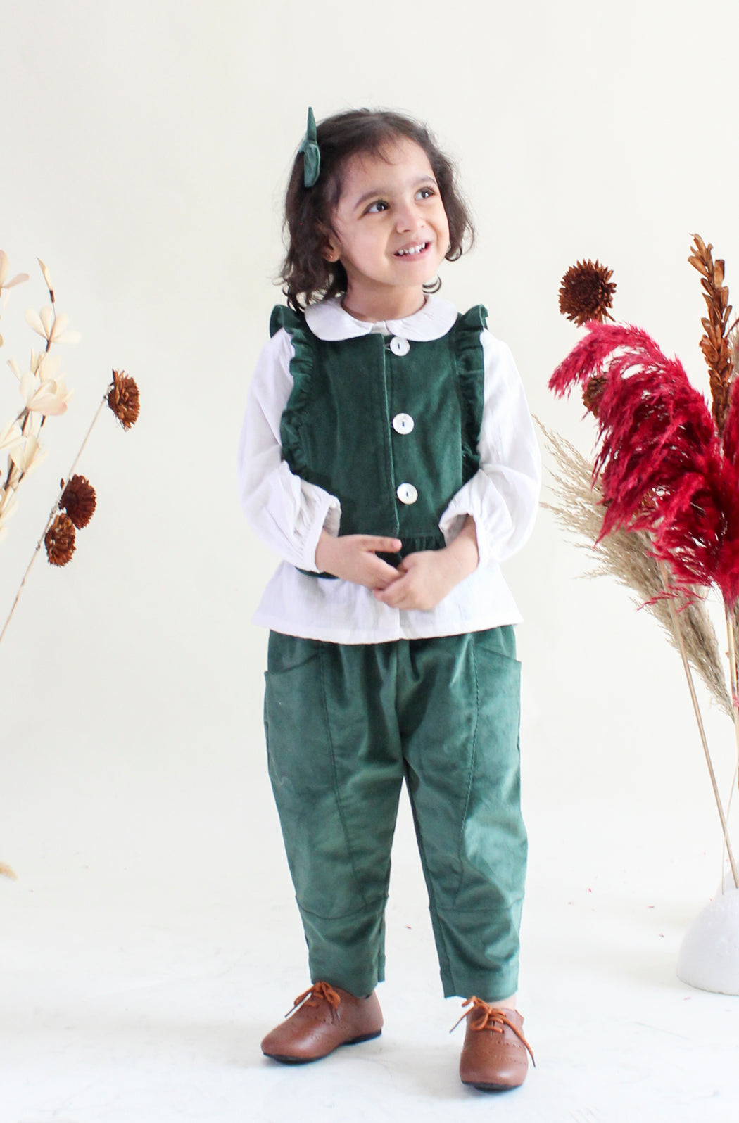 Elf Princess Jacket Set Green & White