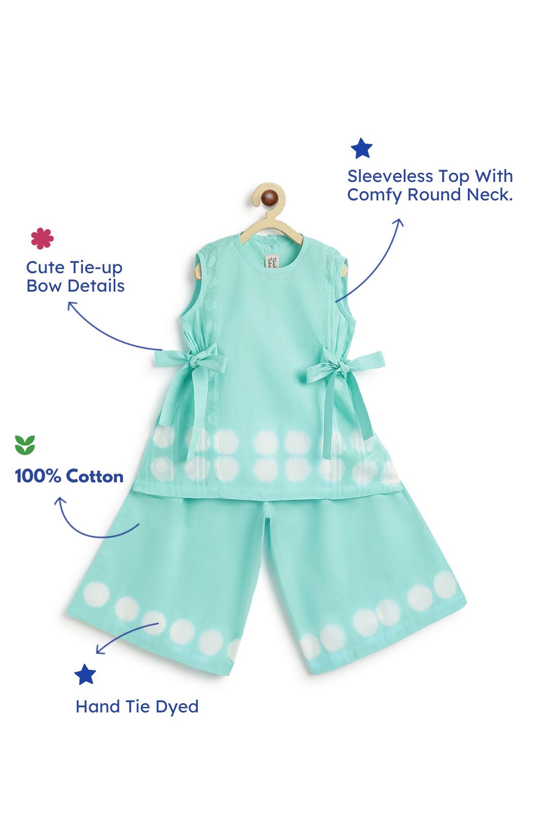 Cloud Dot Top Set - Blue