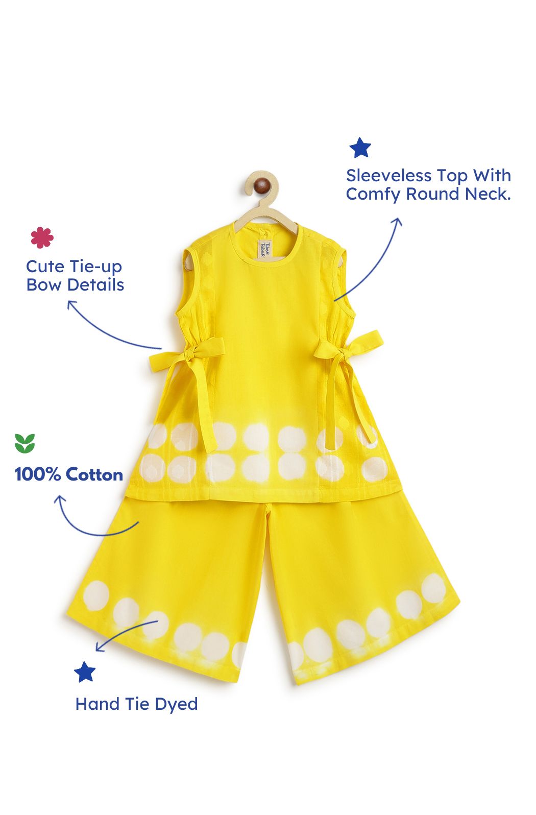 Cloud Dot Top Set - Yellow