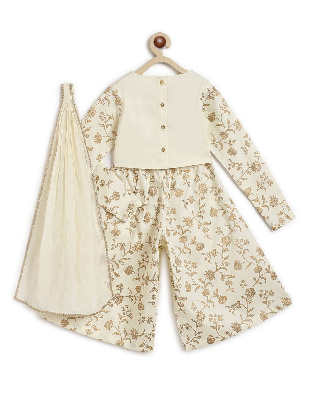 Devi Durga Co-ord Set - Cream