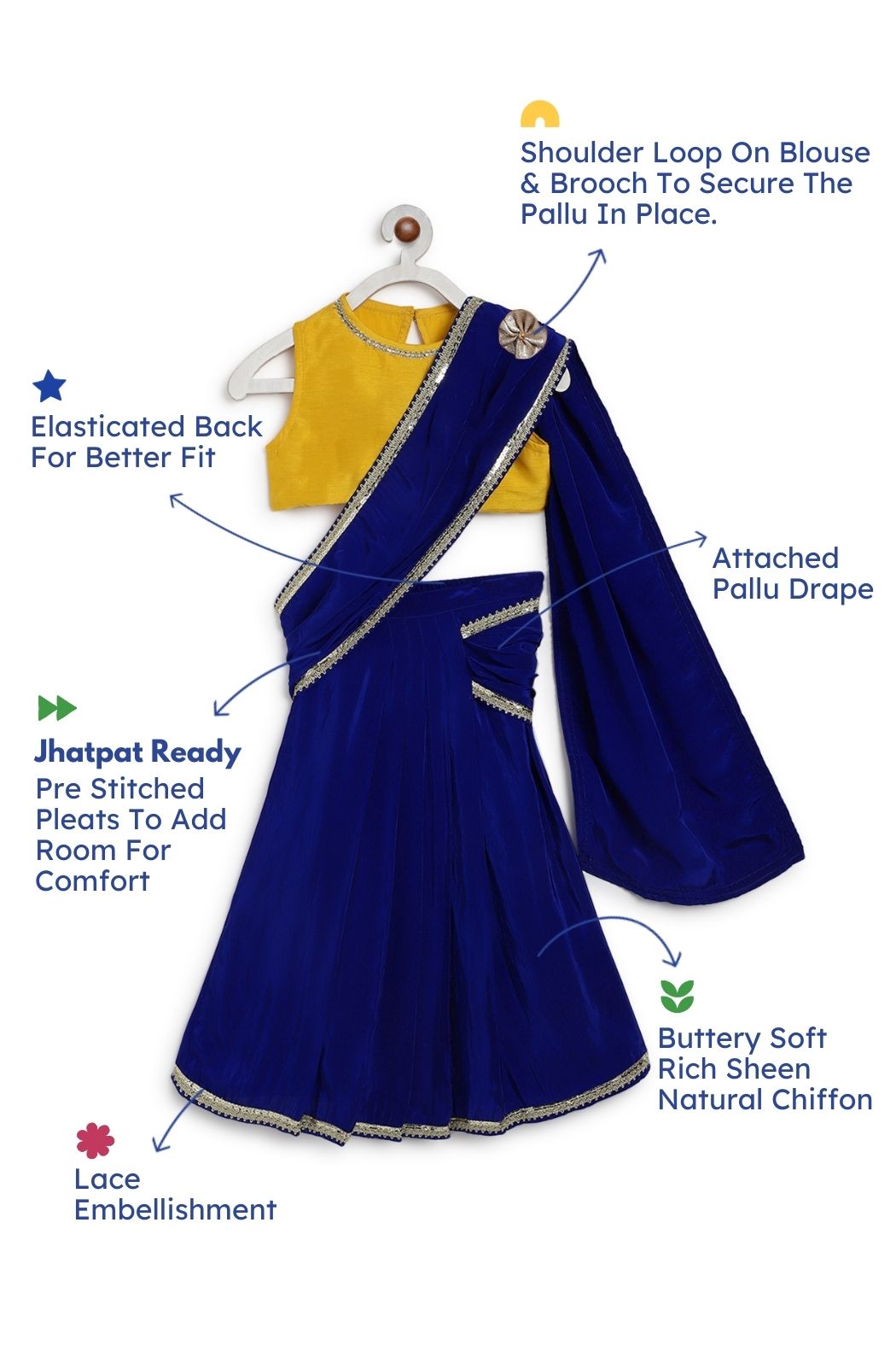 O’ Desi Girl Sari Set - Blue