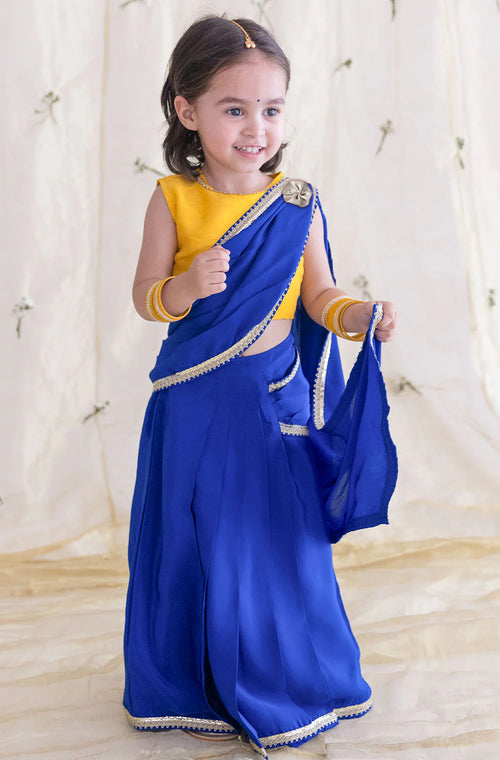 O’ Desi Girl Sari Set - Blue