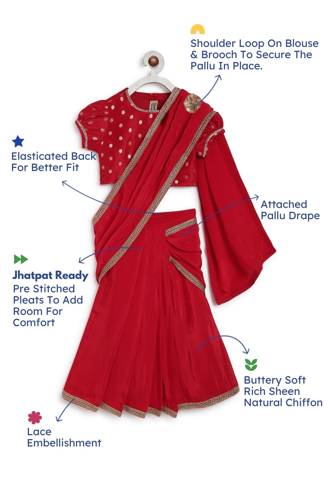 O’ Desi Girl Sari Set - Red