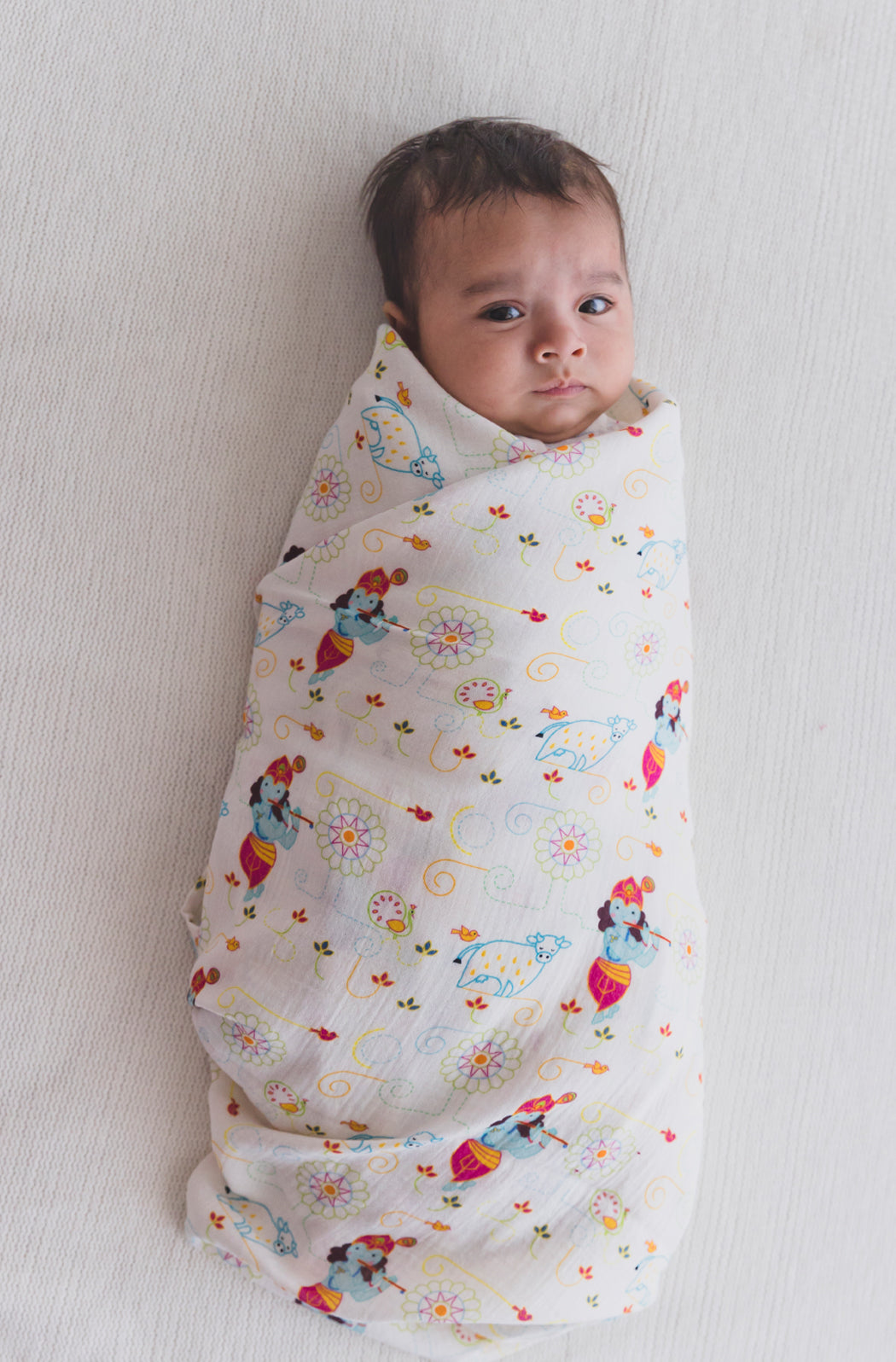 Krishna Blessings Swaddle-White