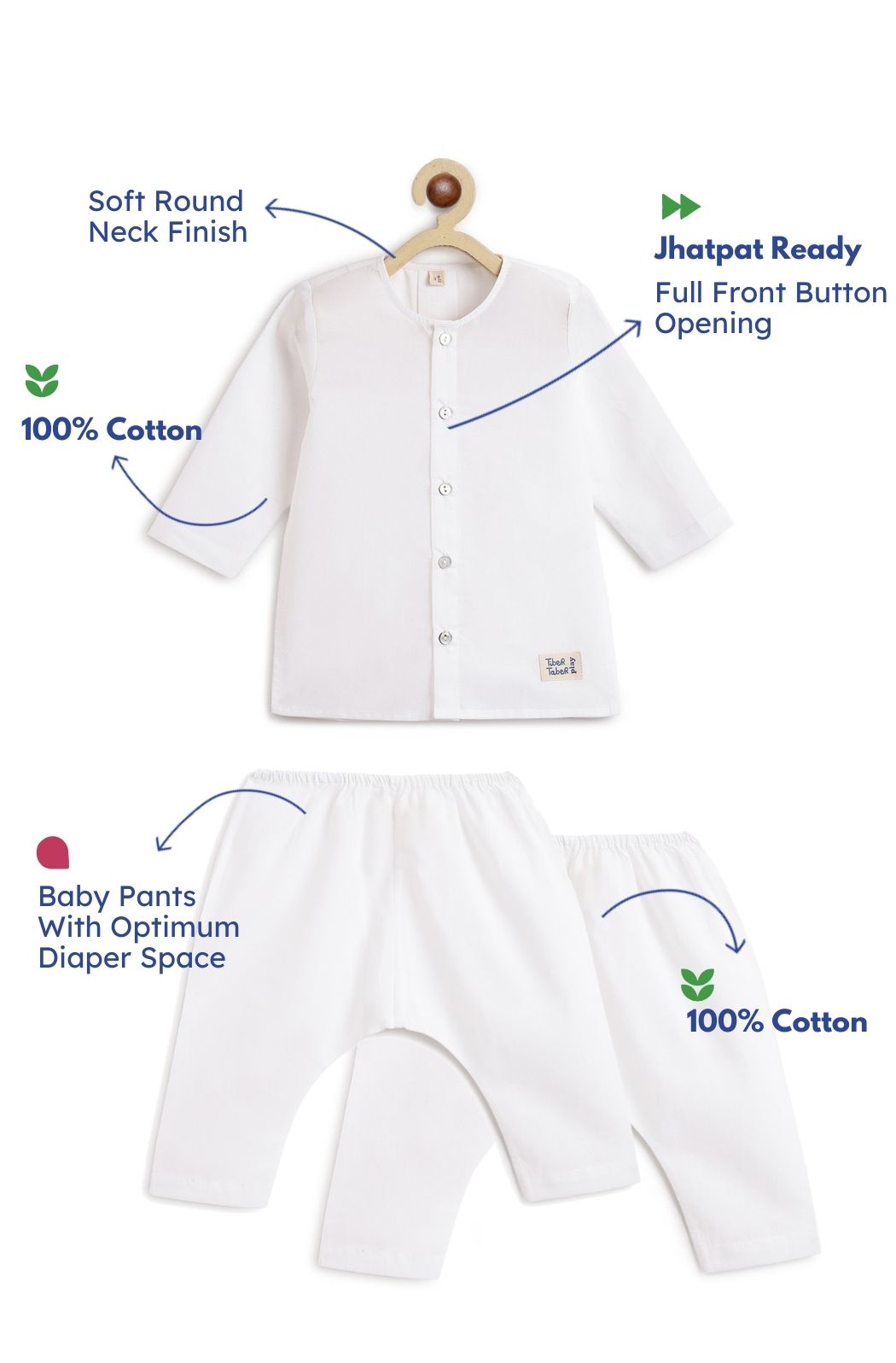 Timeless White Baby Kurta Set