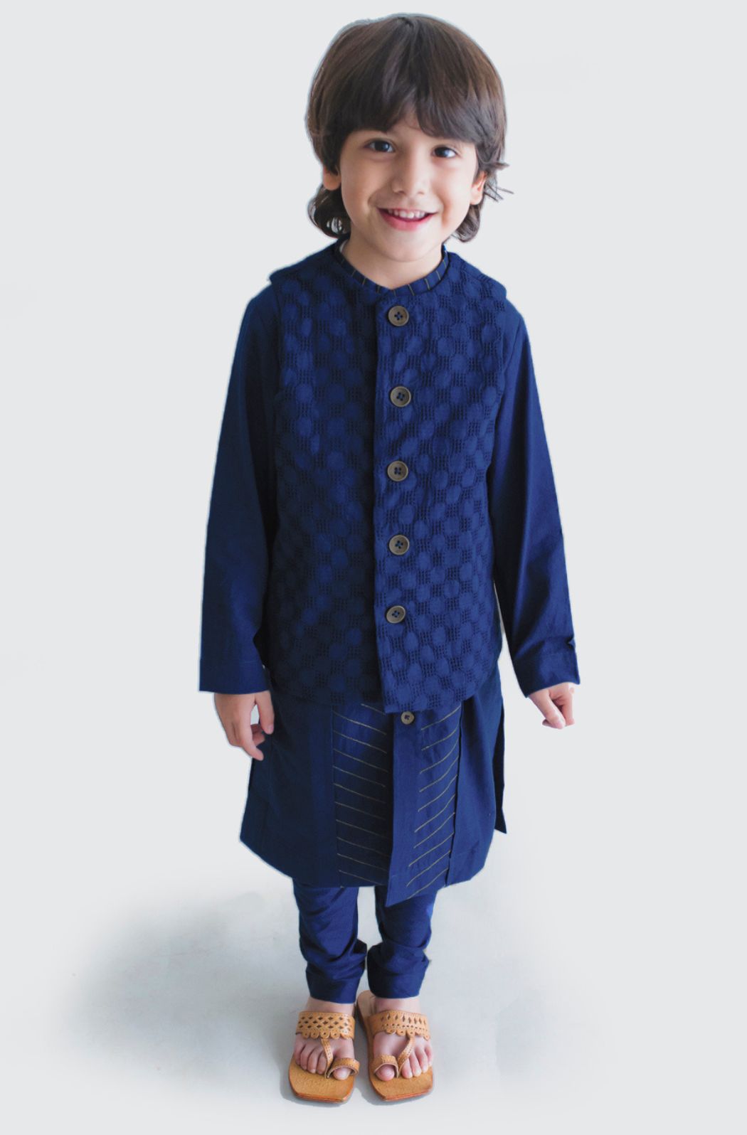 Jaquard Cotton Bundi - Navy