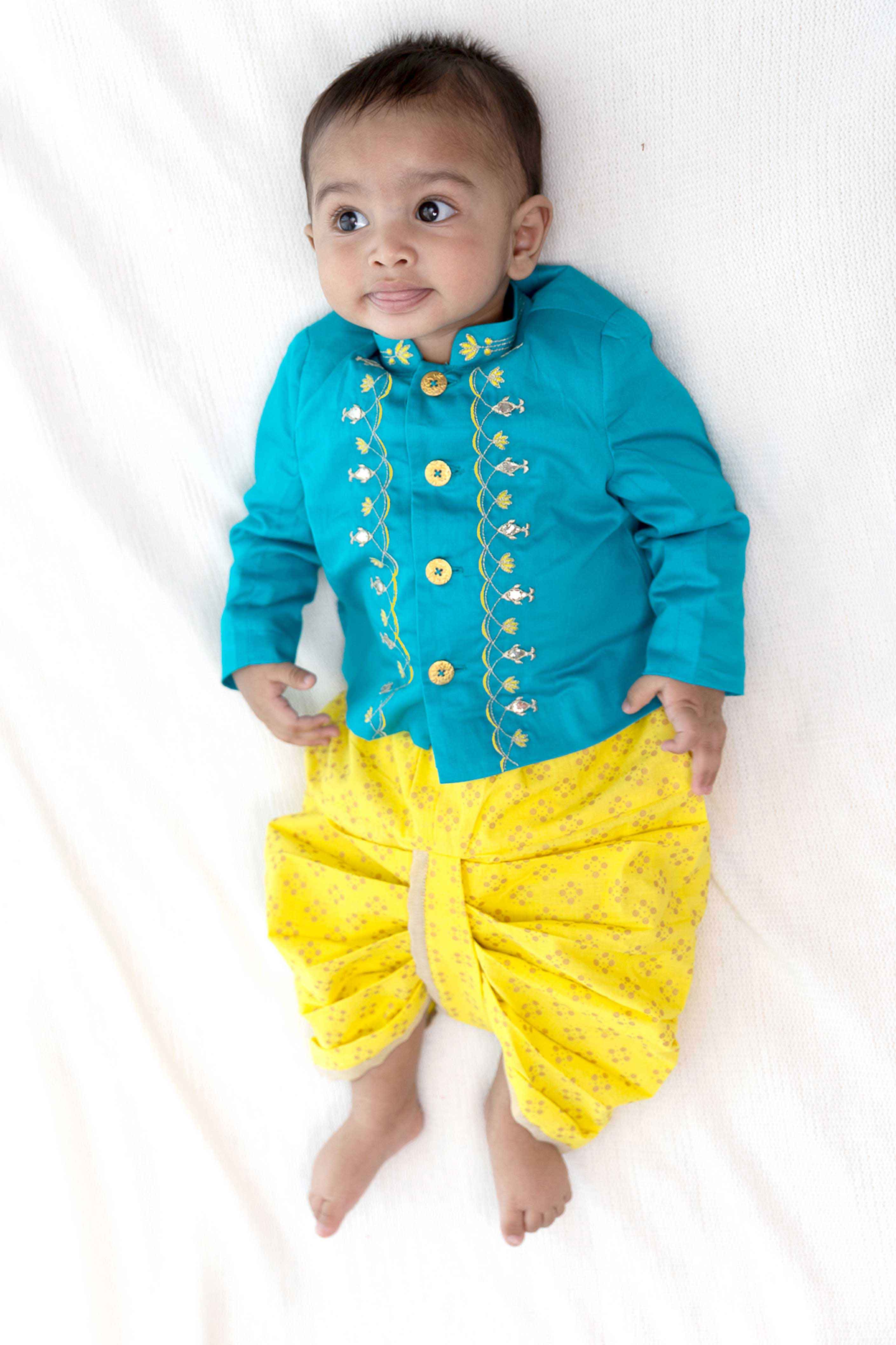 Buy Baby Boys Ethnic Wear Clothing in Fawn Red Sherwani and Silk Dhoti Traditional  Dress for 3 Months - 3 Years Online at desertcartINDIA
