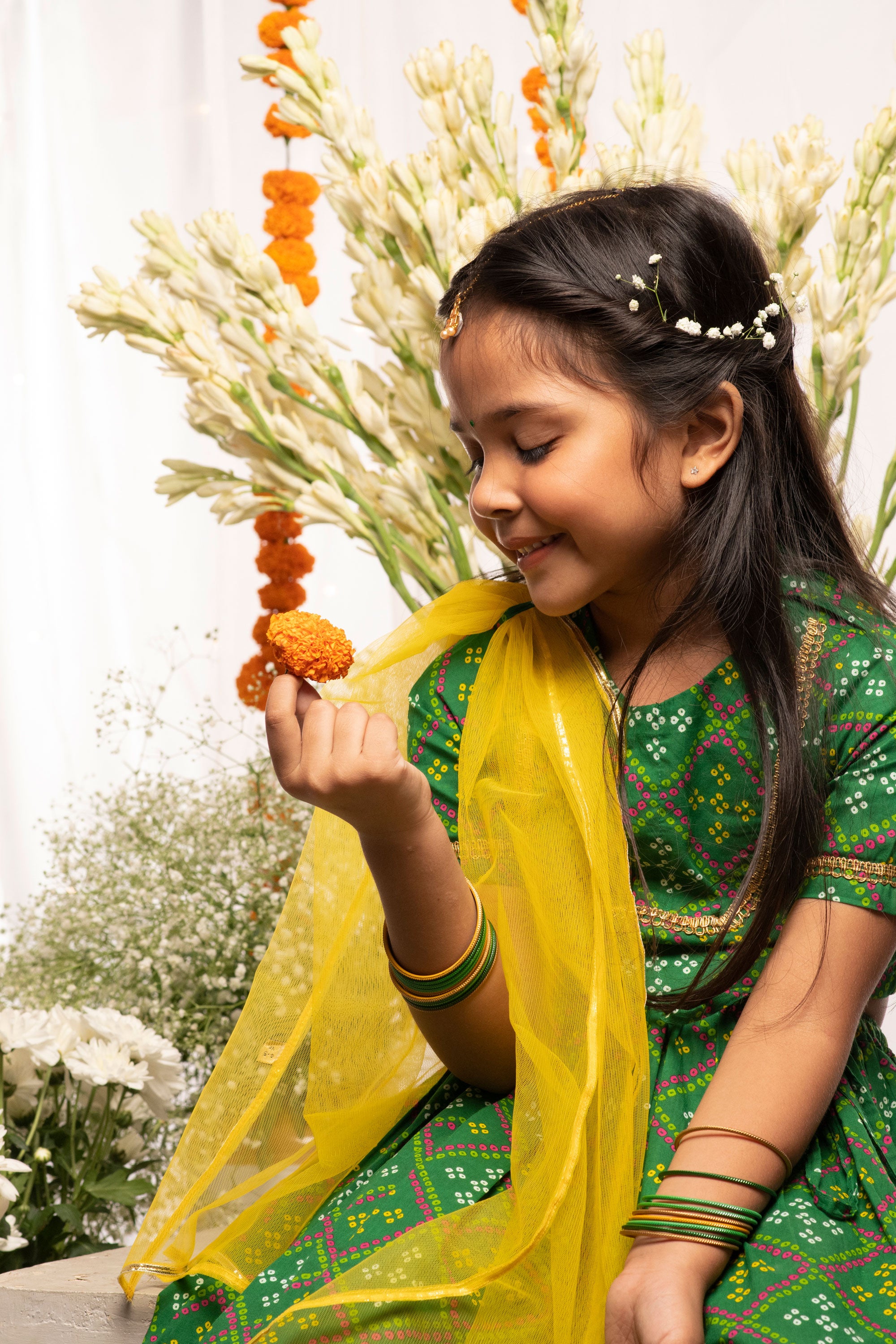 New south Indian traditional Tapeta Silk Lehenga Choli For Kids Girls