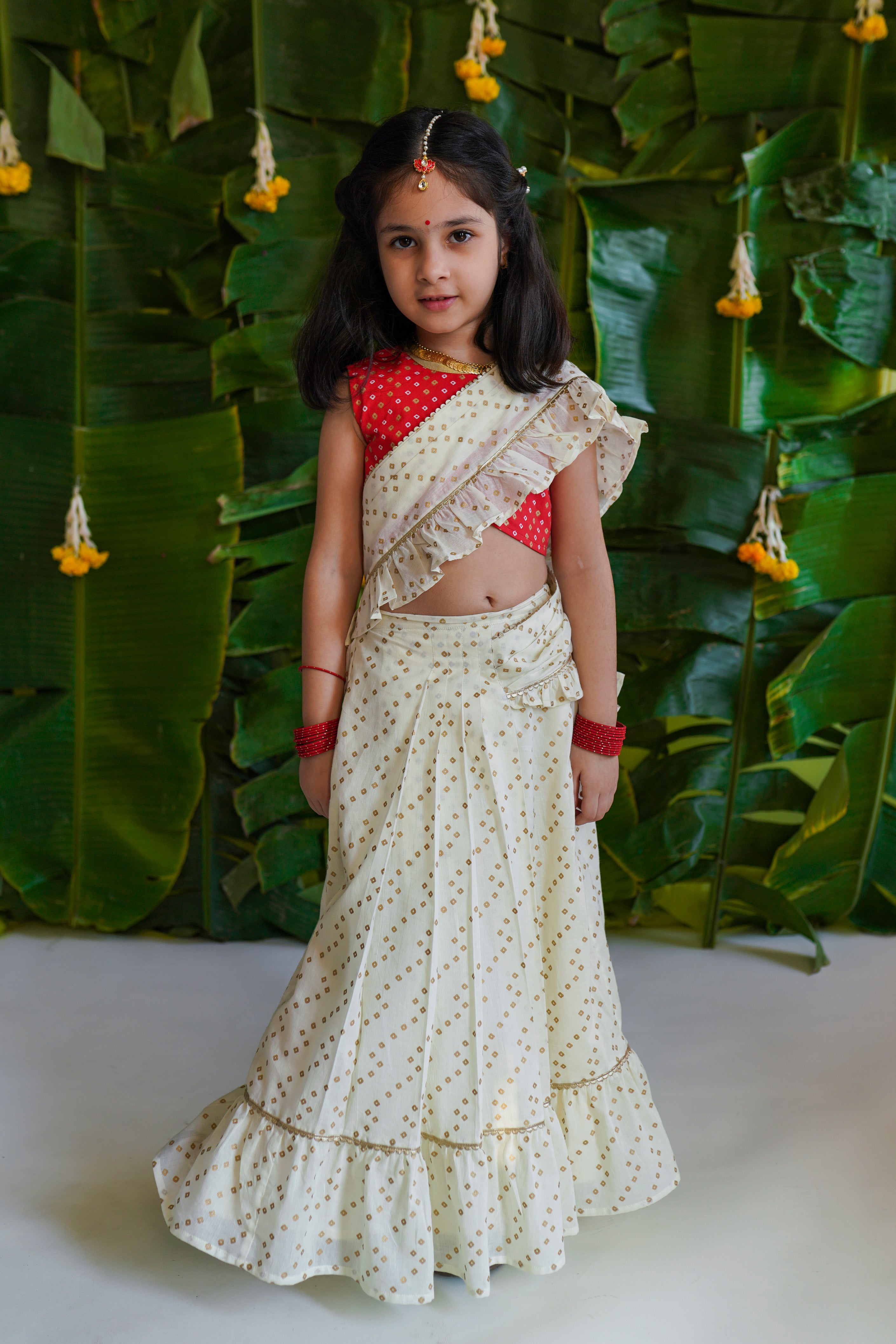 Buy Puja Special Lehenga Saree For Baby Girl at Amazon.in